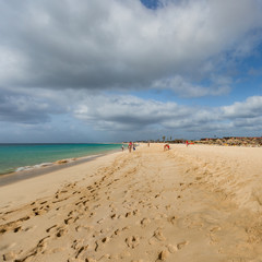 Fototapeta na wymiar Wide beach on Sal island