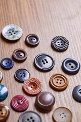 Background and texture of multicolored antique buttons