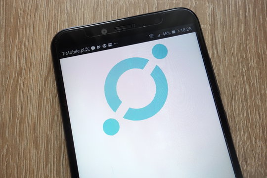 KONSKIE, POLAND - SEPTEMBER 01, 2018: Icon (ICX) cryptocurrency logo displayed on a modern smartphone