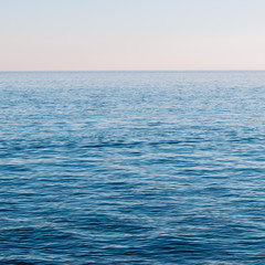 Naklejka premium Ocean sea horizon sky wallpaper. Sea landscape background. Kupari, Dubrovnik, Croatia