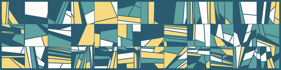 Abstract Random Color Poligones Generative Art background illustration