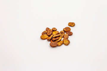 Dry assorted beans isolated on white background