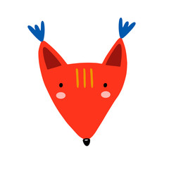 Cute cartoon animal vector illustration. Abstract icon for baby posters, art prints, fashion apparel or stickers.