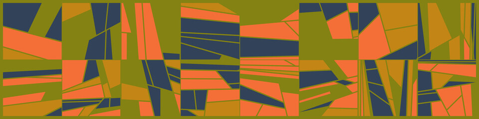 Abstract Random Color Poligones Generative Art background illustration