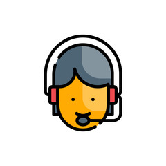 Online Support Filled Outline Icon vector illustration 