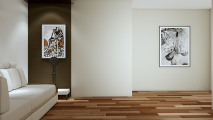 interior room for furniture, doors, decor elements