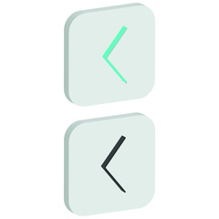 Flat left mark Icon in isometric style