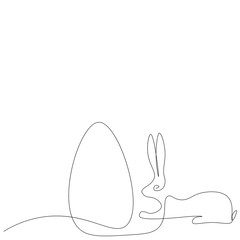 Easter bunny with egg silhouette vector illustration
