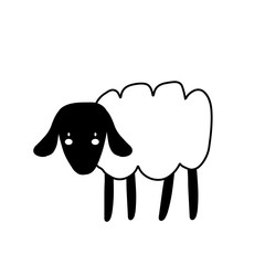 Cute cartoon animal vector illustration. Abstract icon for baby posters, art prints, fashion apparel or stickers.