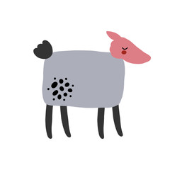 Cute cartoon animal vector illustration. Abstract icon for baby posters, art prints, fashion apparel or stickers.