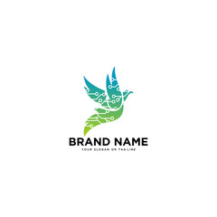 logo design concept bird tech vector
