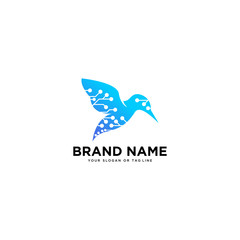 logo design concept bird tech vector