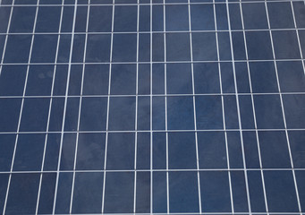 Closen up of solar panel with dust