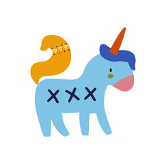 Cute cartoon animal vector illustration. Abstract icon for baby posters, art prints, fashion apparel or stickers.