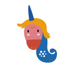 Cute cartoon animal vector illustration. Abstract icon for baby posters, art prints, fashion apparel or stickers.