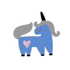 Cute cartoon animal vector illustration. Abstract icon for baby posters, art prints, fashion apparel or stickers.