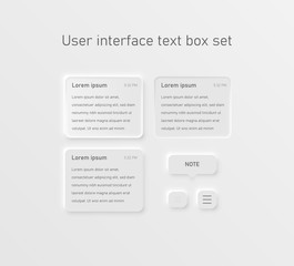 Very high detailed white user interface text boxes for websites and mobile apps, vector illustration