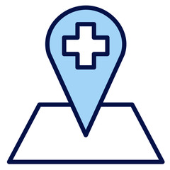 Standort Krankenhaus, medizinische Erstversorgung Vector Icon Illustration