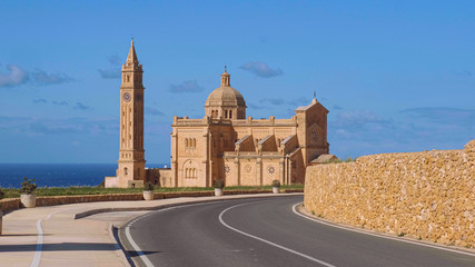 Fototapeta na wymiar Ta Pinu Church on Gozo is a famous landmark on the island - travel photography