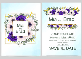 set of invitations cards