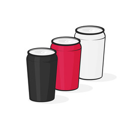 Aluminum cans for beer and soft drinks or energy.