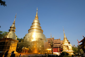 Naklejka premium Wat Phra Singh is a Buddhist temple in Chiang Mai, northern Thailand