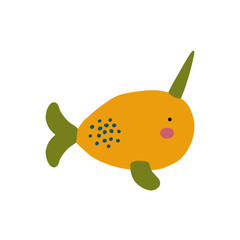 Cute cartoon animal vector illustration. Abstract icon for baby posters, art prints, fashion apparel or stickers.