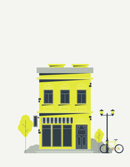 Downtown vector building illustration isolated on background