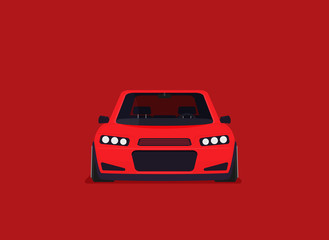 Vector racing car isolated on color background