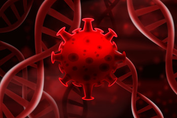 blood dna of covid-19 structure coronavirus crisis outbreak biohazard cell atom disease syndrome in...