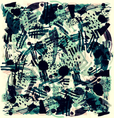 Modern multicolor futuristic pop art pattern made by markers.