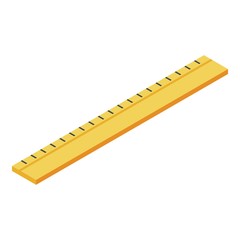 Wood ruler icon. Isometric of wood ruler vector icon for web design isolated on white background