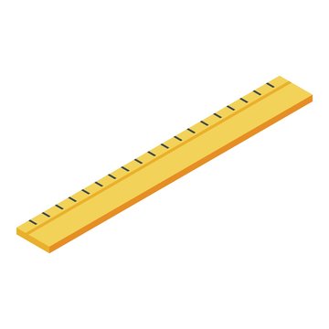 recommend clip art: Wood ruler icon. Isometric of wood ruler vector icon for web design isolated on white background