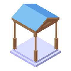 Wood gazebo icon. Isometric of wood gazebo vector icon for web design isolated on white background