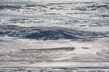Gulf of Finland in spring, ice is melting