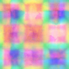 Seamless checkered pattern in rainbow colors. With grunge texture.