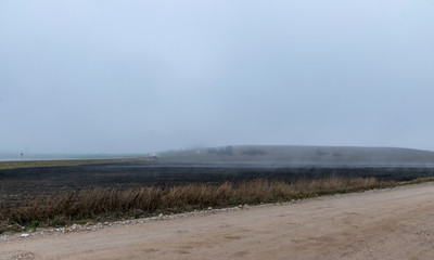 fog landscape, blurred background