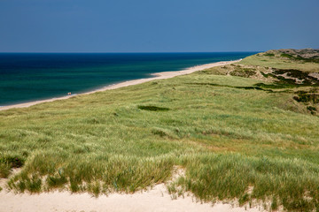 Fototapeta na wymiar Sylt, view of the northern sea, dunes and beach