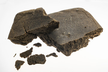 medical marijuana moroccan cannabis pollen hashish closeup in morocco