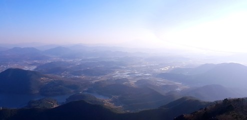 clouds over mountains