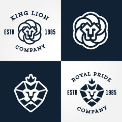 Set of Lion logo templates