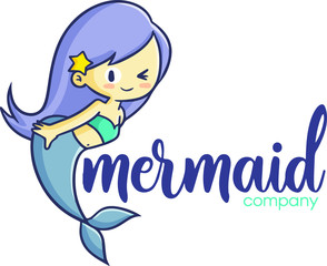 Cute and funny logo for mermaid company
