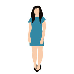 isolated, in a flat style, the girl is standing