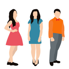  flat style, girl and guy