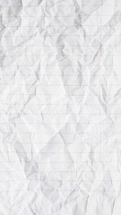 crumpled white paper background. notebook letter texture