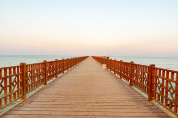 Obraz premium long jetty boardwalk in Hurghada Egypt Makadi Molo