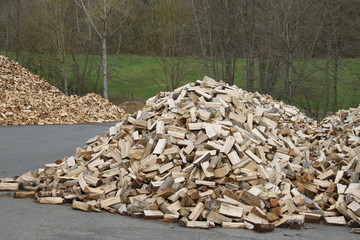 Warming wood pile alternative renewable energy