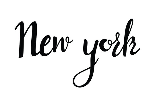 New york text in brush style silhouette