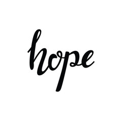 hope text in brush style silhouette