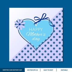Mother's day greeting card design with flowers and love background vector. Creative mothers day card vector illustration for social media post, blog post, and direct sending to your mother.